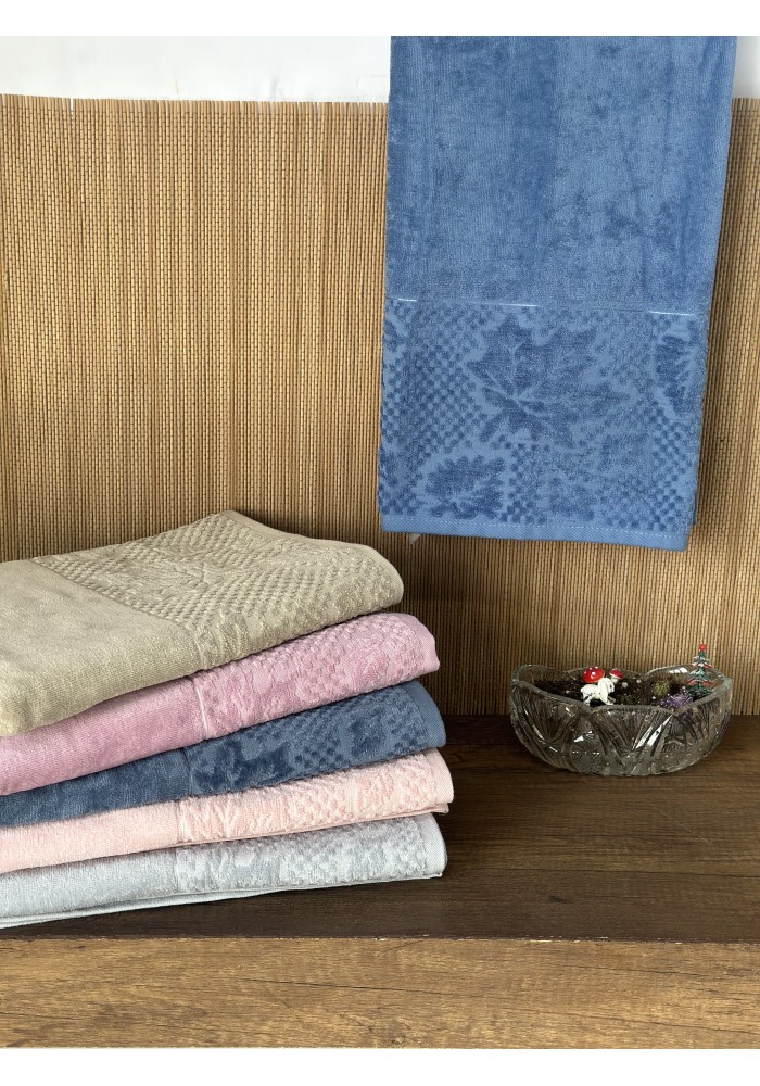 90*150 KADİFE ÇINAR YAPRAĞI BANYO HAVLUSU